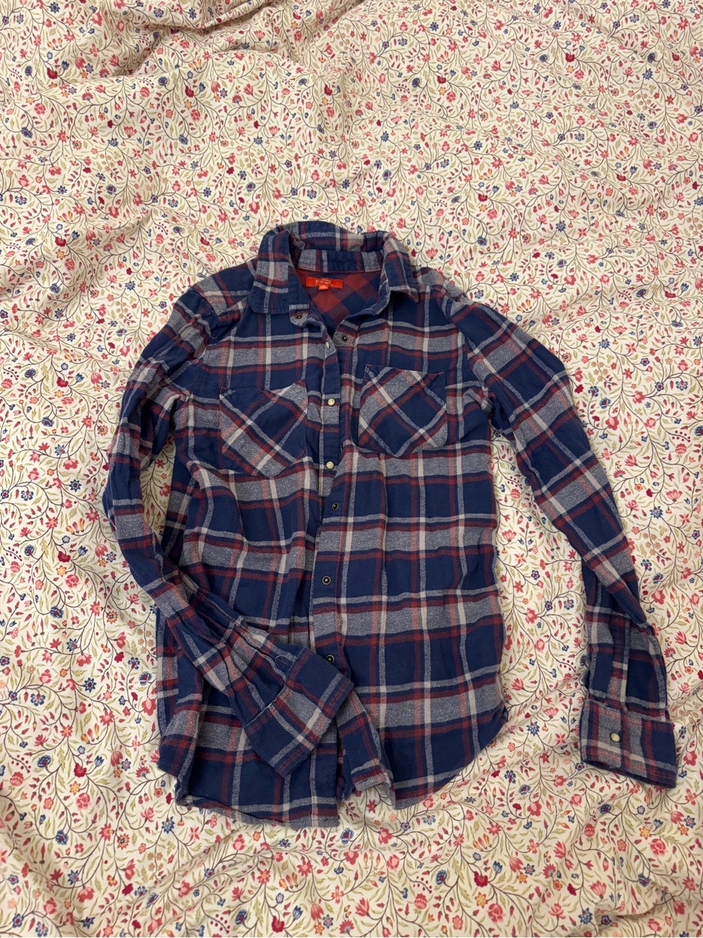 Butter Navy, Red & Gray Plaid Button-Down Shirt